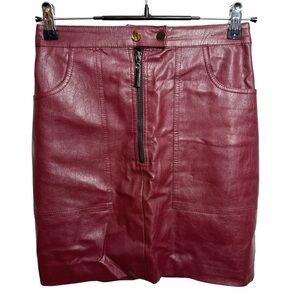 Stimma | Red faux leather skirt | Made in Ukraine Medium